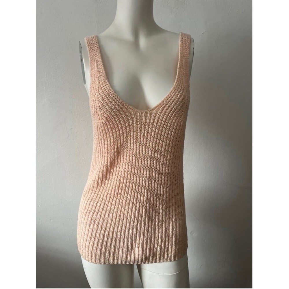 Madewell Pink Blouse Top XS Crochet Vneck Regency Coquette Romantic Feminine